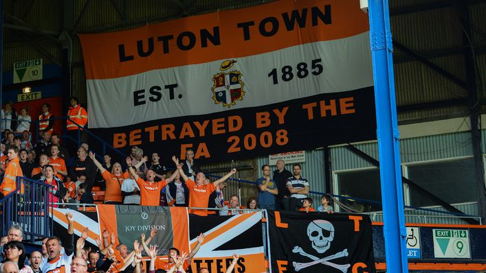 Luton fans protested their points deduction at Kenilworth Road
